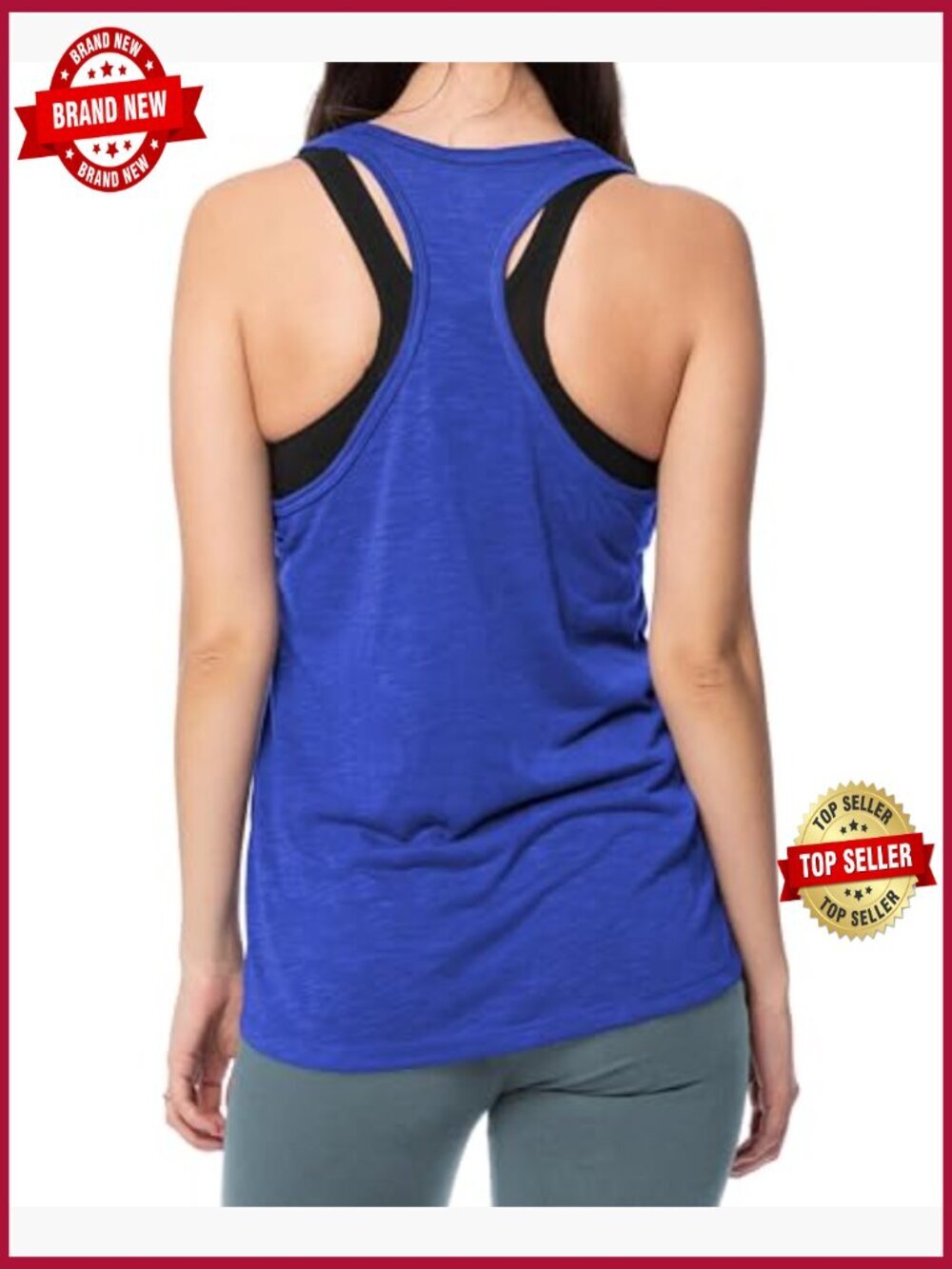Racerback Tank Tops for Women - Flowy Burnout Slub Athletic Tanks - Picture 3 of 7
